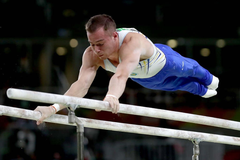 Oleh Vernyayev won one of Ukraine's two Olympic gold medals at Rio 2016 in the parallel bars ©Getty Images