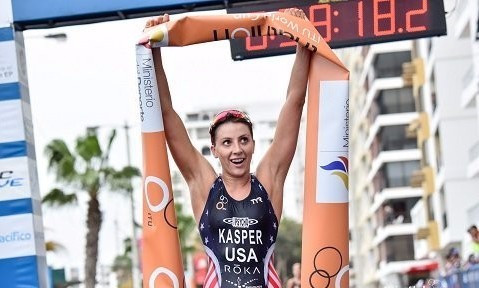 American Kirsten Kasper won her first-ever ITU World Cup race in Salinas ©ITU