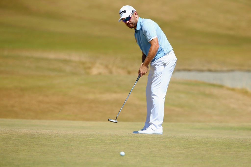 South African Louis Oosthuizen produced the best performance of the day with a 66 to move to one-under-par