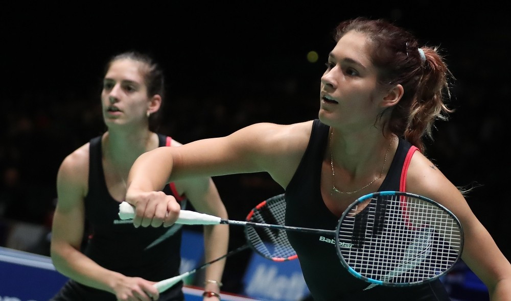 The Stoeva sisters won a keenly contested women's doubles first round match ©BWF