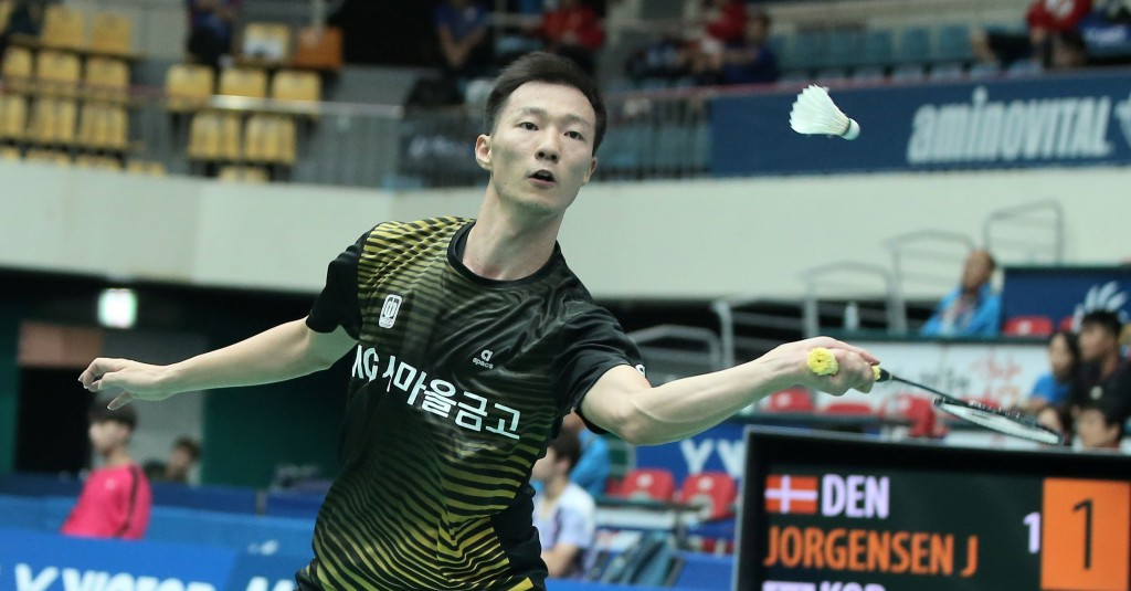 Lee Hyun Il delighted the home crowd at the BWF Victor Korea Open after coming from behind to upset third seed Jan Ø. Jørgensen and reach the quarter-finals ©BWF