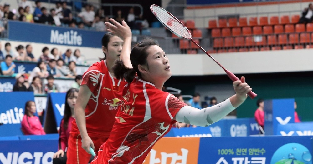 In the women’s doubles, China’s Luo Ying and Luo Yu overcame Bulgaria’s Stefani Stoeva and Gabriela Stoeva in a rare match between siblings on either side ©BWF