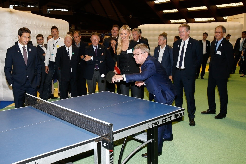 The IOC President hailed the facilities at INSEP as it held a athletes' forum ©Paris 2024
