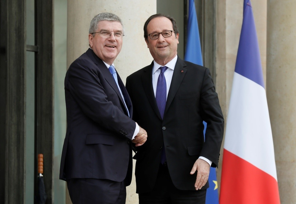 French President François Hollande hosted IOC President Thomas Bach on the final day of his visit ©Paris 2024
