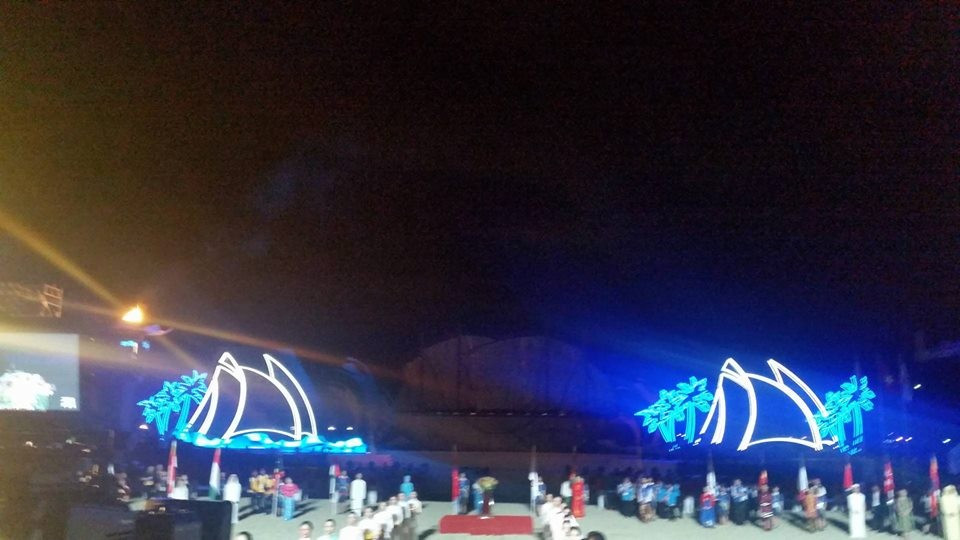 Lights go out on the stage at the Asian Beach Games ©ITG