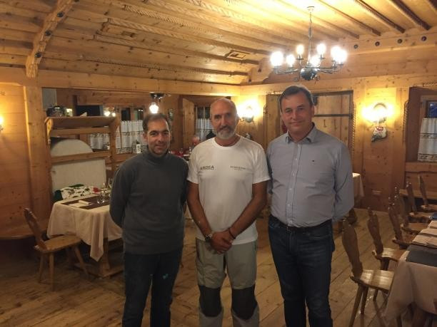 Head of IPC Snow Sports Dimitrije Lazarovski (left), chairman of the Organising Committee Paolo Tavian (centre) and the Mayor of Tarvisio Renato Carlantoni (right) met during the visit ©Tarvisio 2017