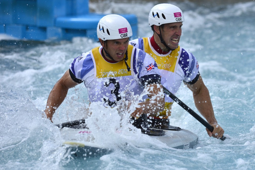 Etienne Stott (right) partnered Tim Baillie to canoe slalom gold at the London 2012 Olympics in the men’s C2 ©Getty Images