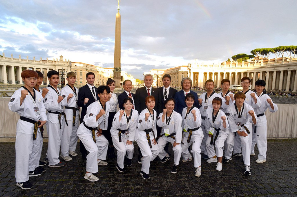 WTF taekwondo demonstration team performs at opening of global conference on Faith and Sport