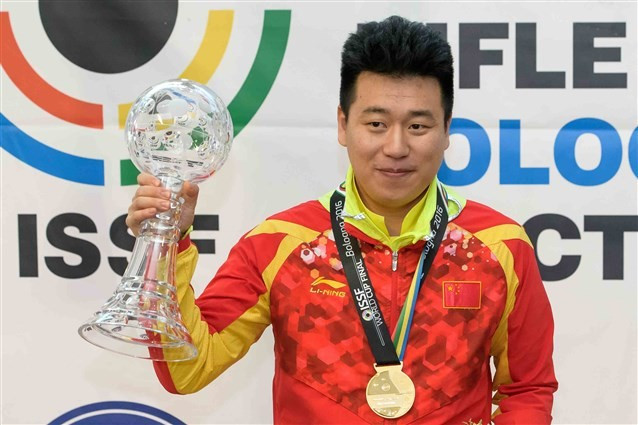 Earlier this morning, Pang Wei of China won the men's 50m Pistol final ©ISSF