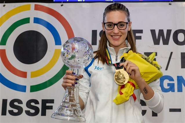 Olympic champion Anna Korakaki continued her magical season by winning the women's 25 metre pistol title ©ISSF