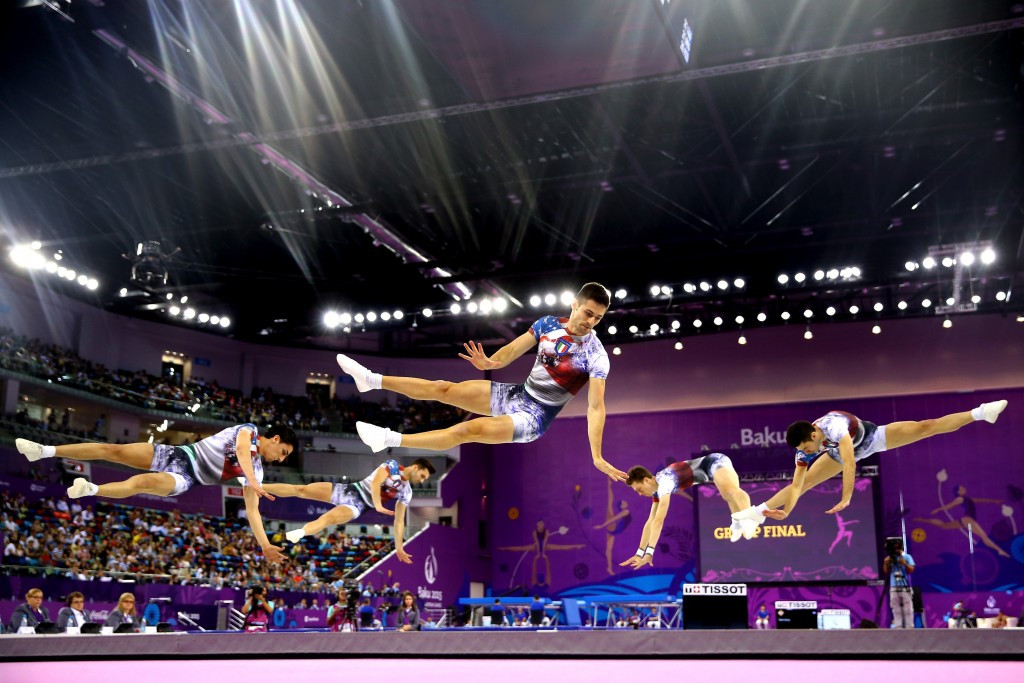 Aerobic gymnastics finals were also held on the final day of gymnastics ©Getty Images