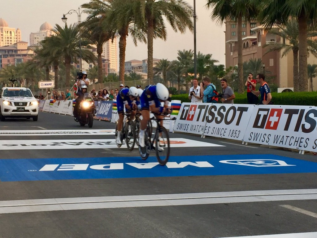 Etixx-QuickStep ended BMC Racing's winning streak in the men's event ©Twitter/UCI Cycling