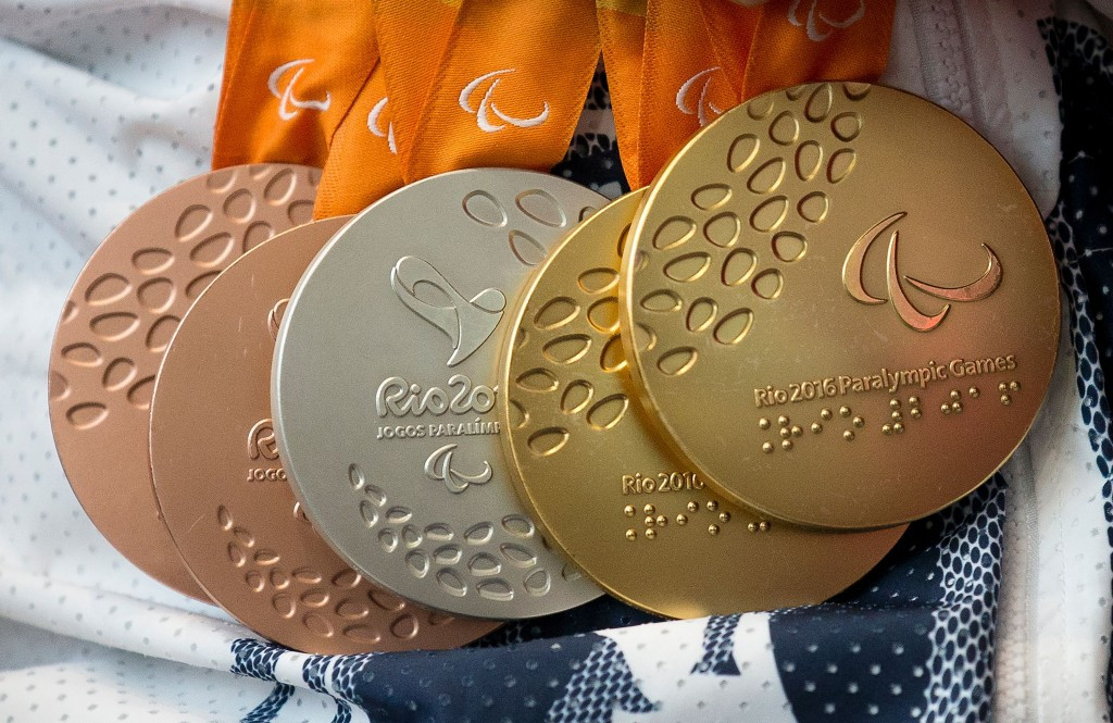 Recycled materials formed the medals that were used at this summer's Olympics and Paralympics in Rio de Janeiro ©Getty Images
