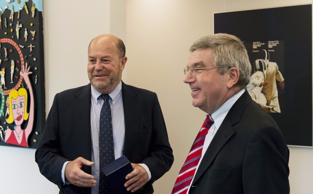 Antonio Espinós (left) pictured meeting with IOC President Thomas Bach ©IOC