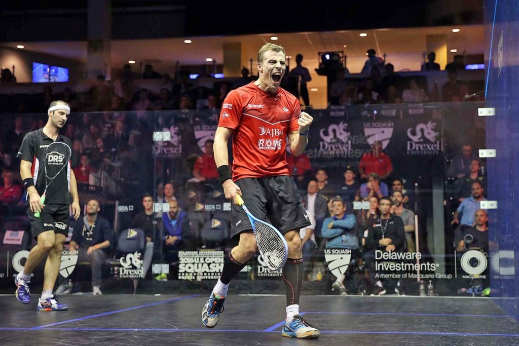 Nick Matthew had to come from behind to book his place in the quarter-finals in Philadelphia ©PSA 