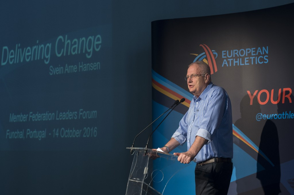 European Athletics President Svein Arne Hansen opened the Member Federations Leaders Forum, which forms part of the governing body's annual Convention ©Getty Images 