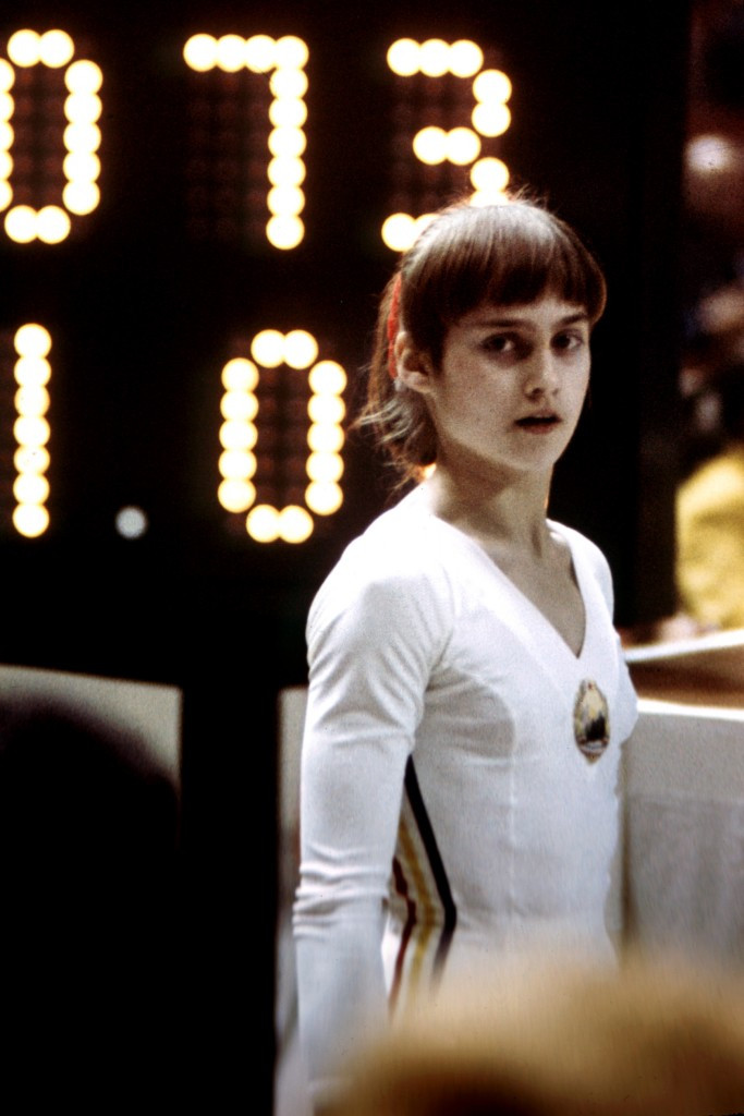 Romania's Nadia Comaneci pictured after one of her two perfect 10.00 marks at the 1976 Montreal Games. Great for her - but problematic for the long-term future of the judging system ©Getty Images