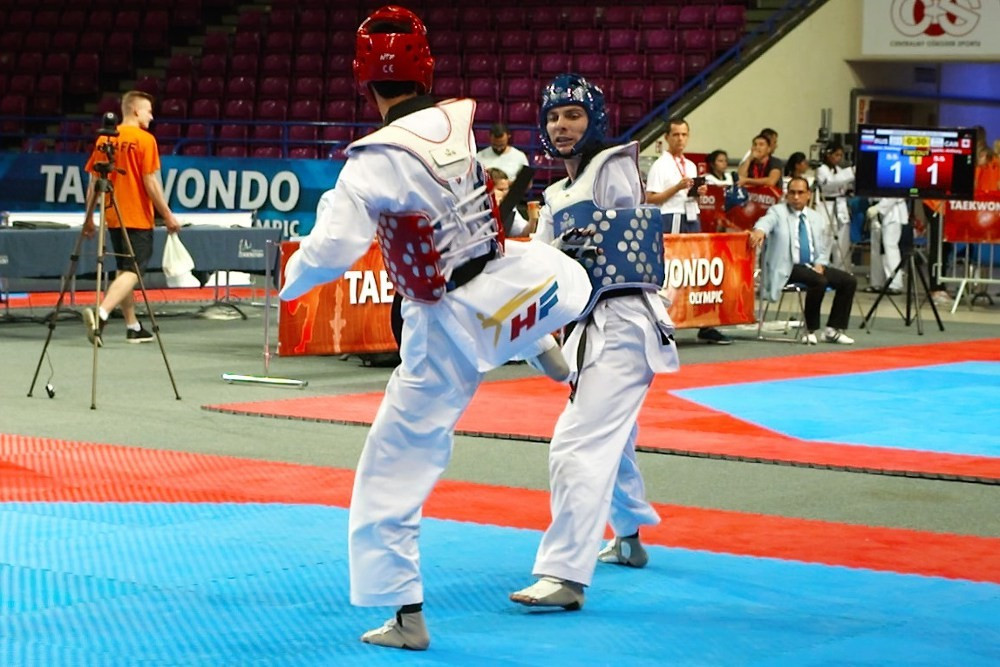 Hadi Hassanzada competed at the European Para-Taekwondo Championships wearing the THF flag ©THF