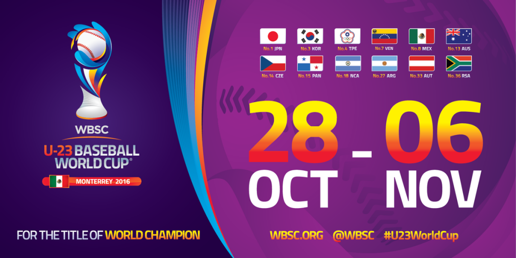 The Under-23 World Cup is due to begin on October 28 in Monterrey ©WBSC