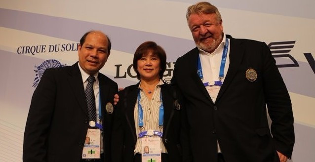 China's Luo Chaoyi, Belarusian Nellie Kim and Vasily Titov of Russia were elected vice-presidents ©FIG
