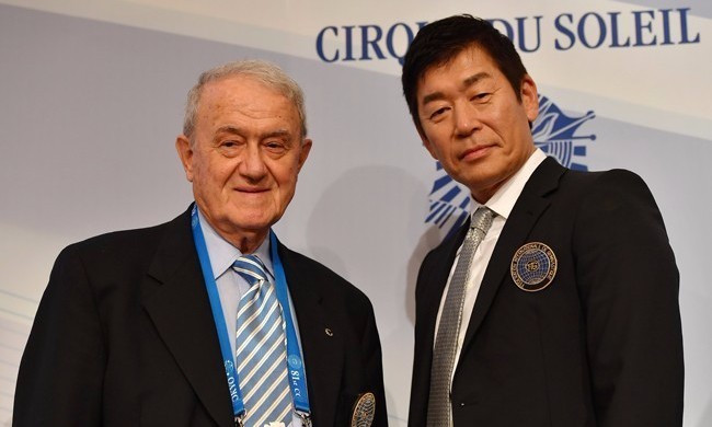 Morinari Watanabe secured 100 of the 119 votes in the election to succeed Bruno Grandi as FIG President ©FIG