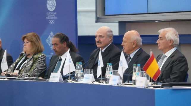 Belarus President Alexander Lukashenko, centre, claimed there was 