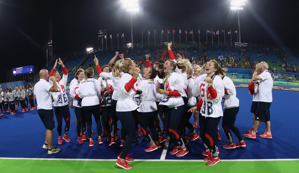 Britain's women's hockey gold medallists are in contention for the award ©Getty Images