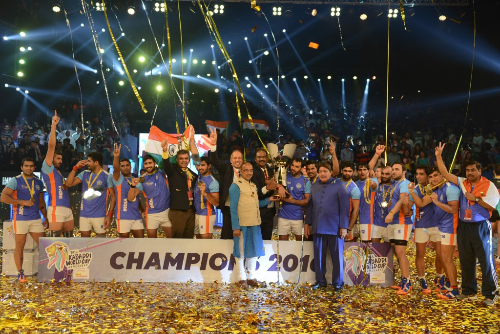 India celebrate victory over Iran in the kabaddi World Cup final ©Getty Images
