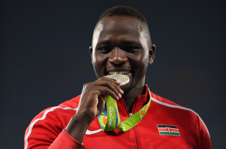 Julius Yego, pictured with the javelin silver medal at the Rio 2016 Games, escaped with injuries that will reportedly not affect his athletics career after writing his SUV off in a crash at Eldoret on Sunday night ©Getty Images