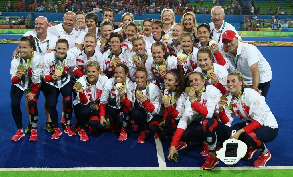 Several members of the British team which won the Olympic gold medal will feature for England during the HWL semi-final event in South Africa next year ©Getty Images