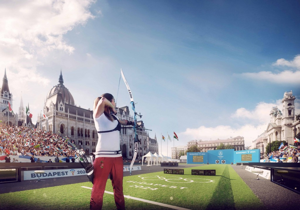 Budapest 2024 release images of proposed archery venue outside Hungary's Parliament
