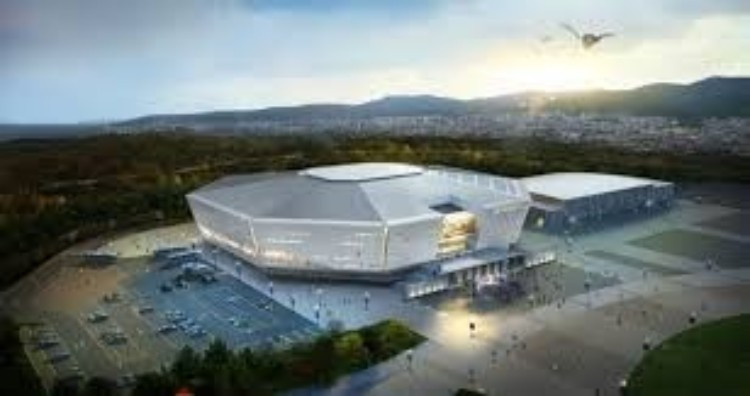 A projected image of how the Gangneung Hockey Centre should look during Pyeongchang 2018 ©Getty Images