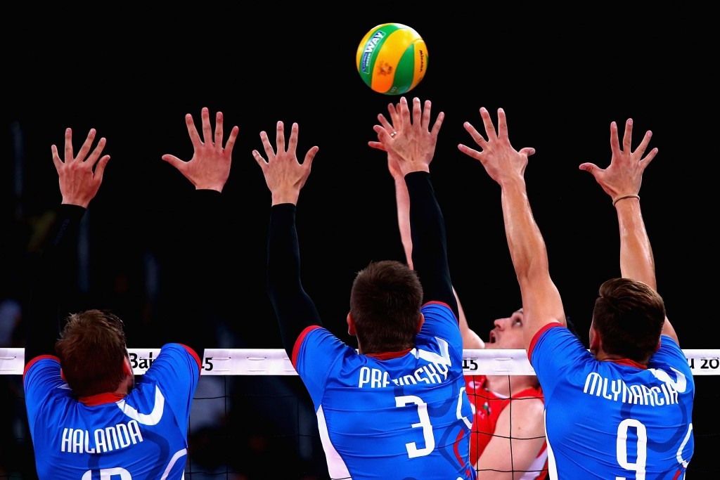 Volleyball pool matches continued at the Crystal Hall ©Getty Images