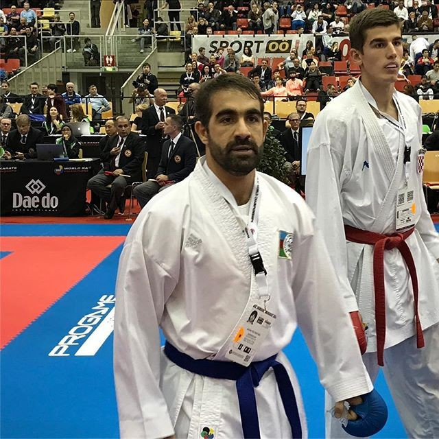 Four-time world champion, Azerbaijan’s Rafael Aghayev, made his anticipated return to the Karate World Championships today after he missed the event two years ago ©WKF