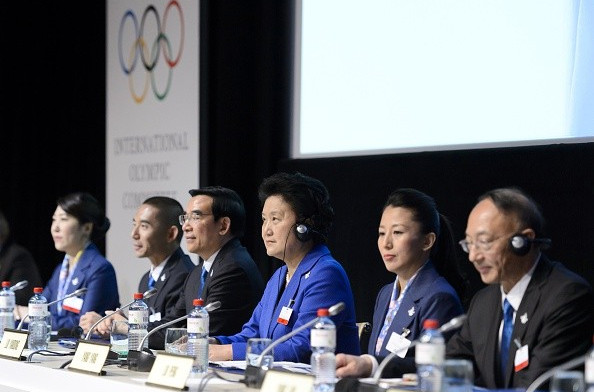 Beijing 2022, pictured presenting to the IOC during this month's Candidate City Briefing, are seeking to gain more winter sporting experience  ©Getty Images