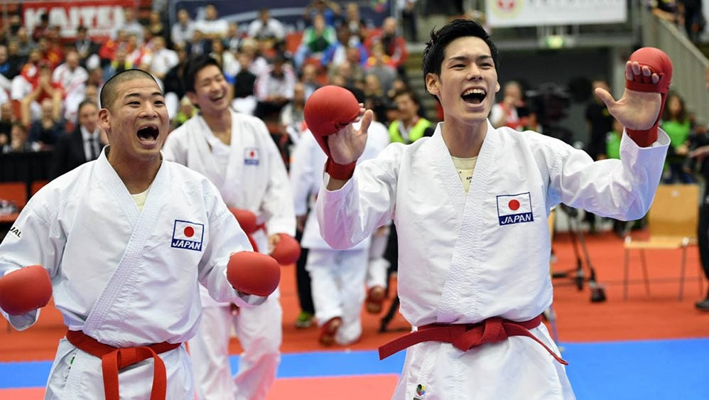 Japan defeated Germany to reach the final of the men's team kumite competition ©WKF