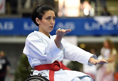 Para-karate action continued today with competitors in the wheelchair category taking centre stage ©WKF