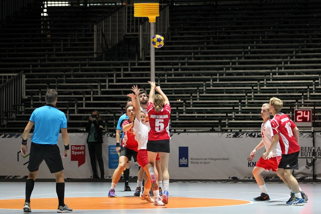 Korfball is a mixed gender sport comprising four male and four female players ©IKF