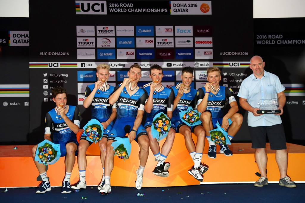 The Belgian team won time trial gold at the UCI Road World Championships in Doha ©Getty Images