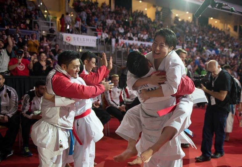 Japan won gold in the women's team kata ©WKF