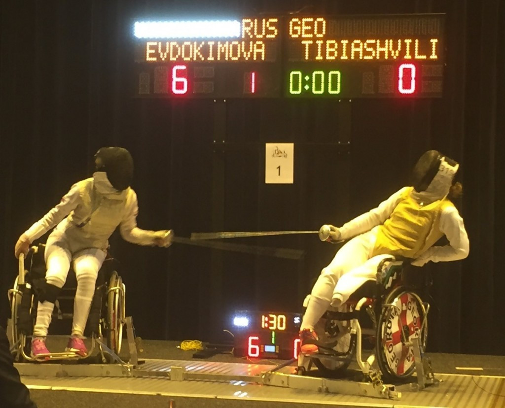 Alena Evdokimova, left, was among Russian wheelchair fencers to win gold at this month's IWAS Under-17 and Under-23 World Championships ©IWAS