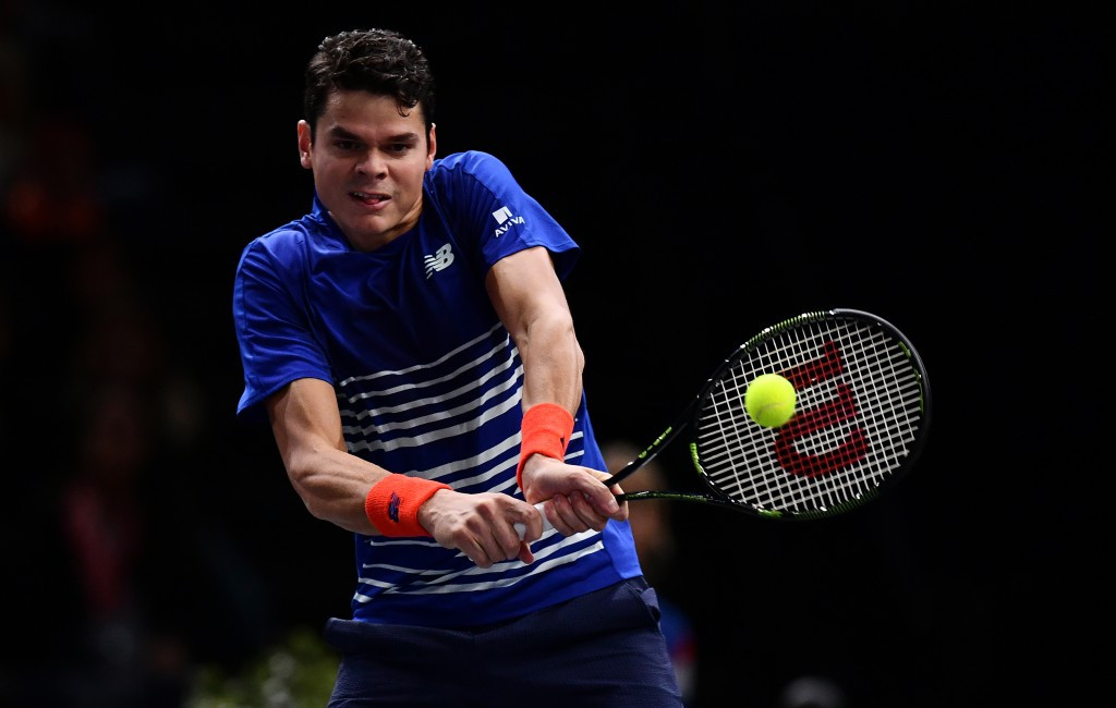 Wimbledon runner-up Milos Raonic of Canada safely negotiated his opening match at the Paris Masters ©Getty Images