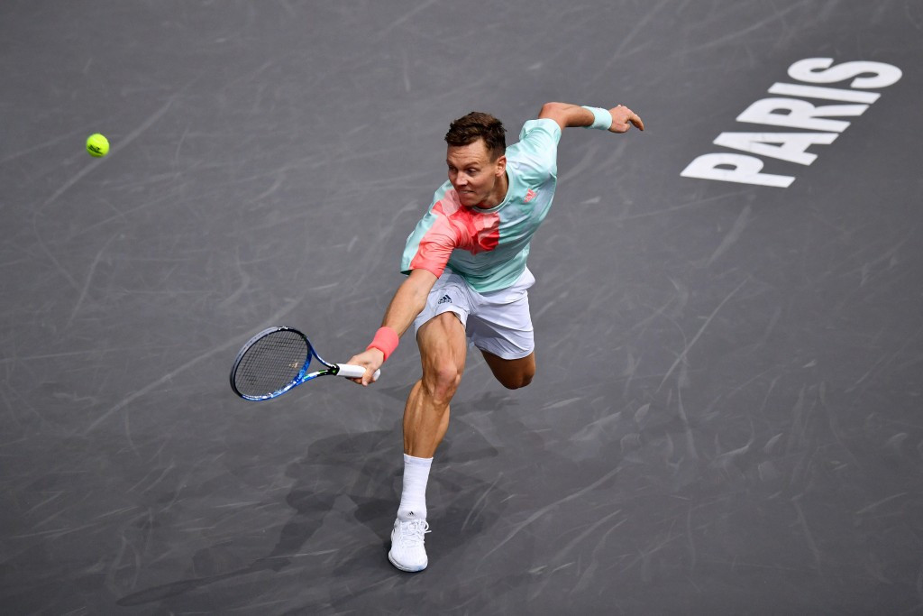 Tomáš Berdych of the Czech Republic survived a scare in his second round contest at the Paris Masters as he needed three sets to get past Joao Sousa of Portugal ©Getty Images