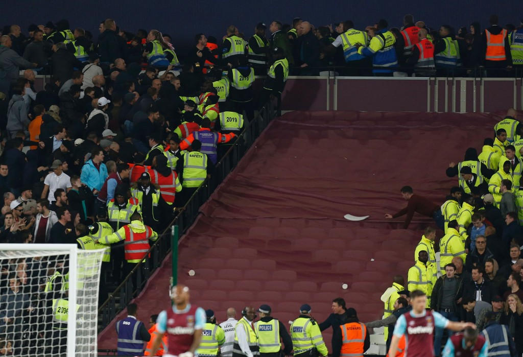 Hooliganism marred West Ham United's EFL Cup victory over Chelsea at the Olympic Stadium ©Getty Images