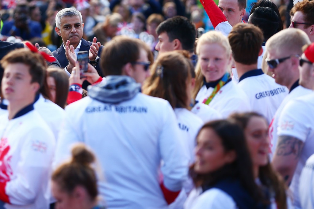 London Mayor Sadiq Khan, pictured at the Team GB victory parade, has called for an inquiry into Olympic Stadium costs and why they are so much higher than initially estimated ©Getty Images
