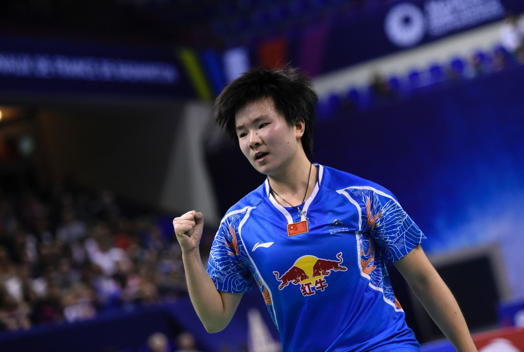 He Bingjiao thrashed Fabienne Deprez at the BWF Bitburger Open today ©Getty Images