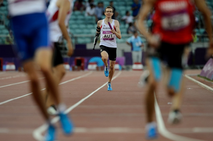 Austria's Gunther Matzinger caused plenty of drama after dropping the baton in the men’s 4x400m relay