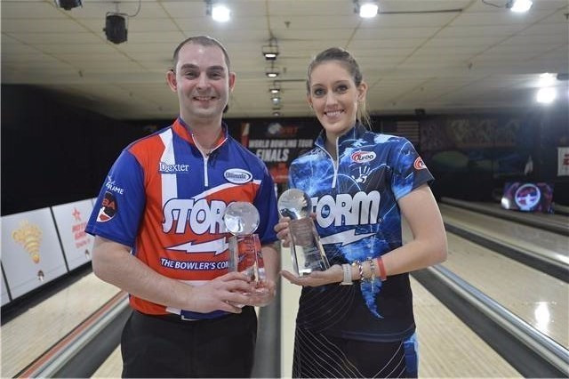 The reigning champions Dom Barrett (left) and Danielle McEwan (right) are once again in contention to compete at the World Bowling Tour finals ©World Bowling