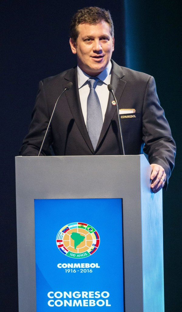 President of CONMEBOL Alejandro Dominguez praised the organisation's work as it recorded record turnover for 2019 ©Getty Images