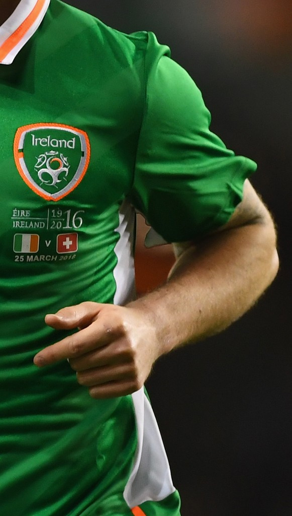 The Football Association of Ireland faces punishment from FIFA after wearing an Easter Rising memorial logo on their shirts ©Getty Images